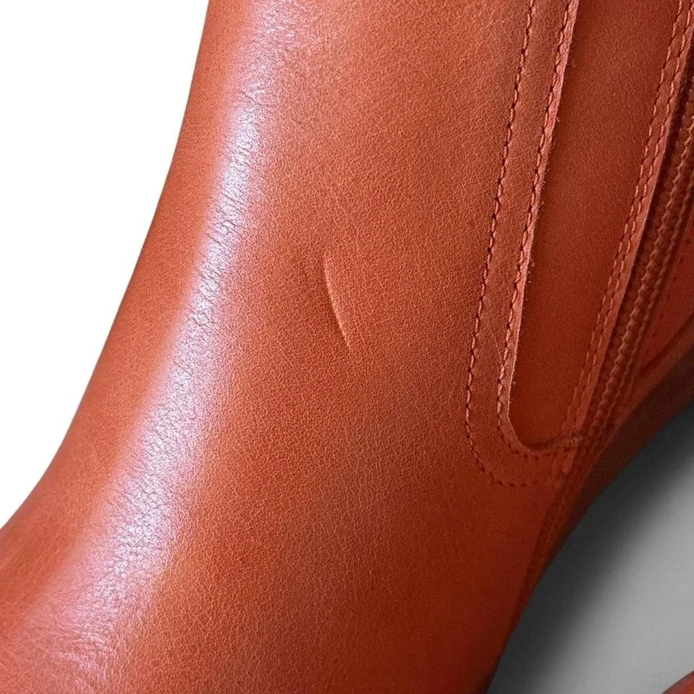 Jeffrey Campbell orange leather ankle boots